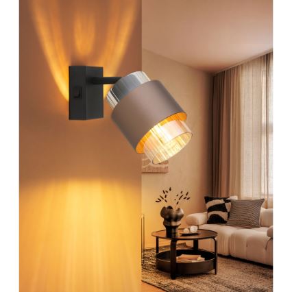 Globo - Faretto da parete 1xE27/40W/230V nero/bronzo