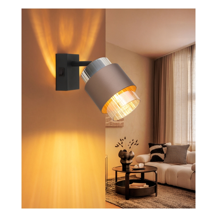 Globo - Faretto da parete 1xE27/40W/230V nero/bronzo