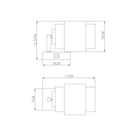 Globo - Faretto da parete 1xE27/40W/230V nero/bronzo