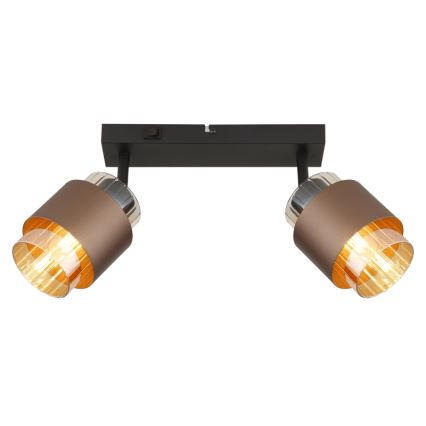 Globo - Faretto 2xE27/40W/230V nero/bronzo