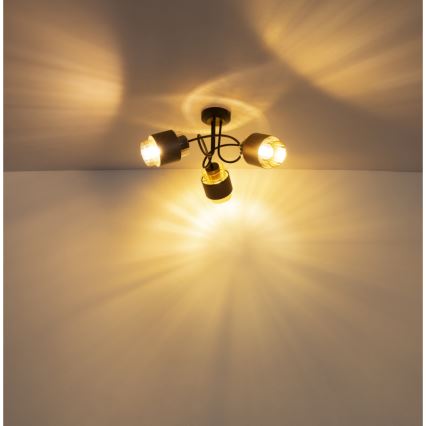 Globo - Plafoniera da soffitto 3xE27/40W/230V nero/bronzo