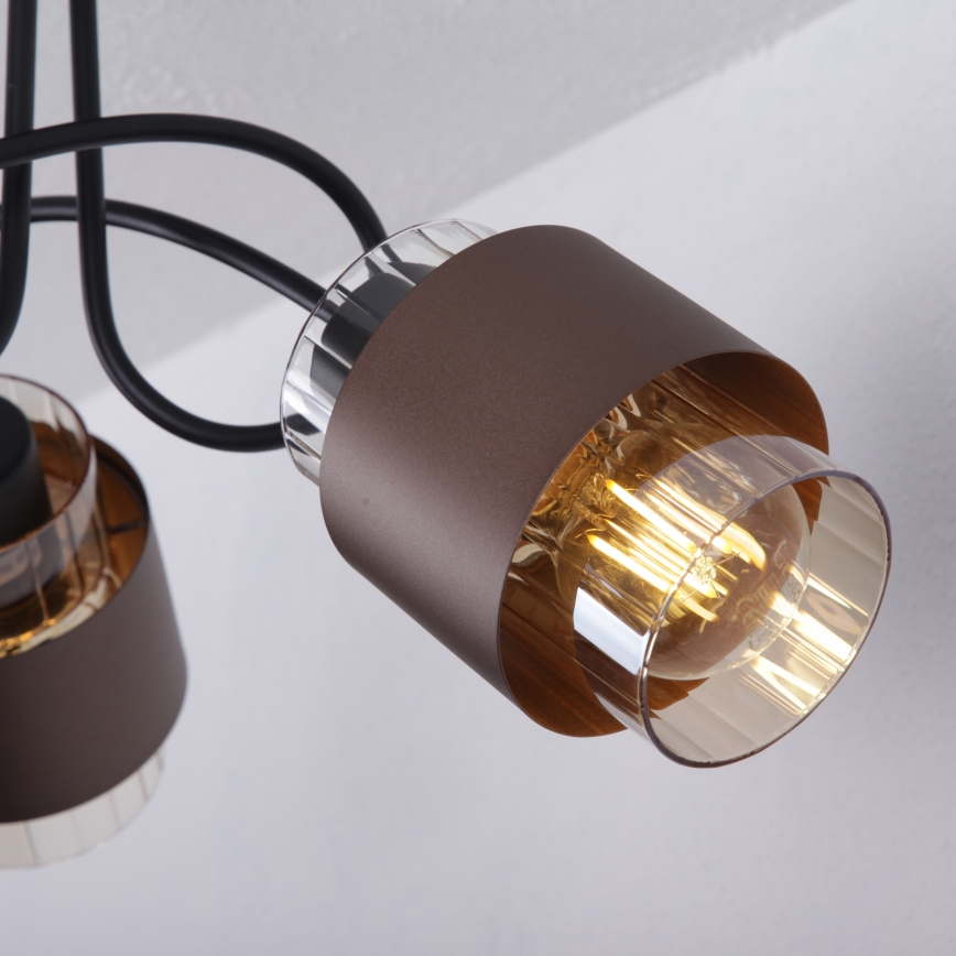 Globo - Plafoniera da soffitto 3xE27/40W/230V nero/bronzo