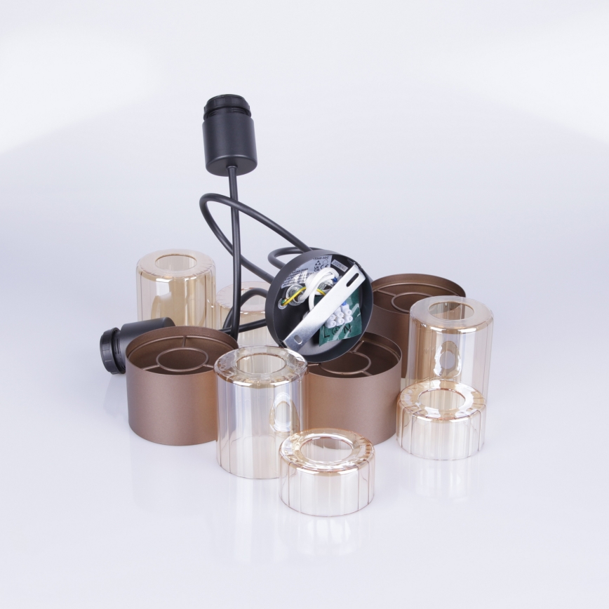 Globo - Plafoniera da soffitto 3xE27/40W/230V nero/bronzo