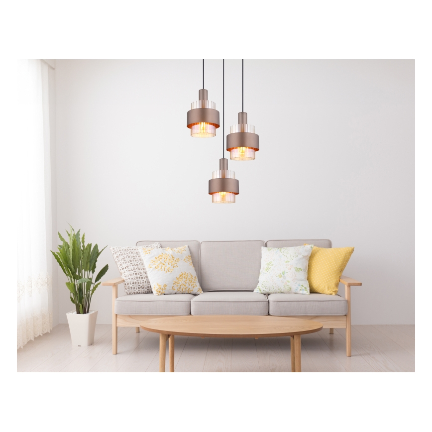 Globo - Lampadario a sospensione con filo 3xE27/60W/230V diametro 45 cm