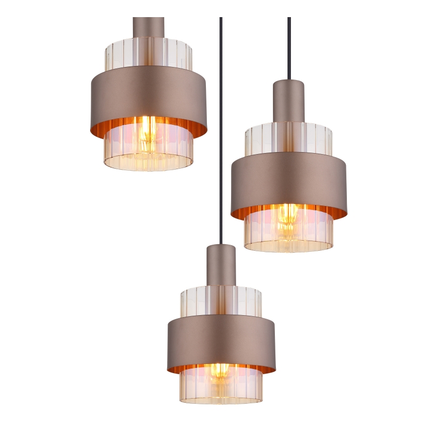Globo - Lampadario a sospensione con filo 3xE27/60W/230V diametro 45 cm