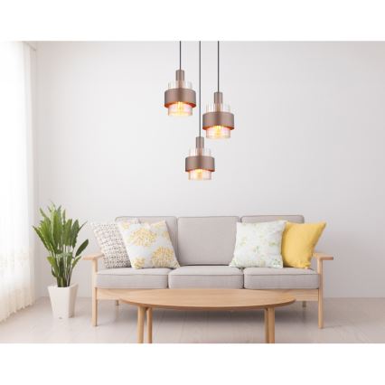 Globo - Lampadario a sospensione su cavo 3x E27/60W/230V