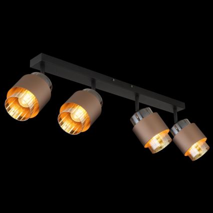 Globo - Plafoniera con 4 faretti 4xE27/40W/230V nero/bronzo