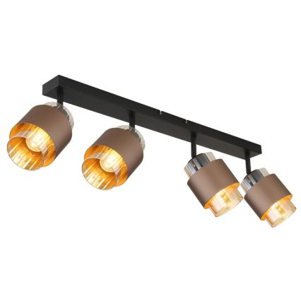 Globo - Plafoniera con 4 faretti 4xE27/40W/230V nero/bronzo