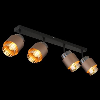 Globo - Plafoniera con 4 faretti 4xE27/40W/230V nero/bronzo