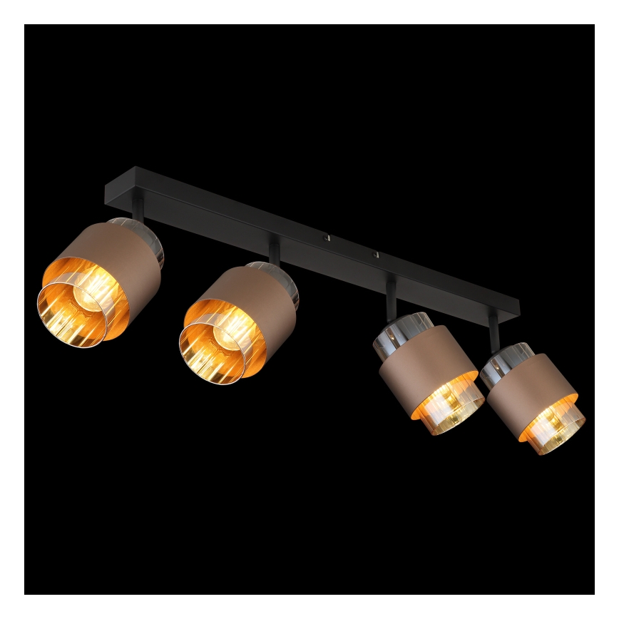Globo - Plafoniera con 4 faretti 4xE27/40W/230V nero/bronzo