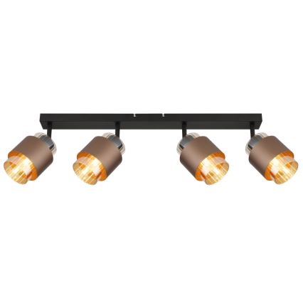Globo - Plafoniera con 4 faretti 4xE27/40W/230V nero/bronzo