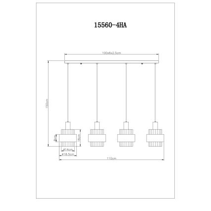 Globo - Lampadario a sospensione con filo 4xE27/60W/230V