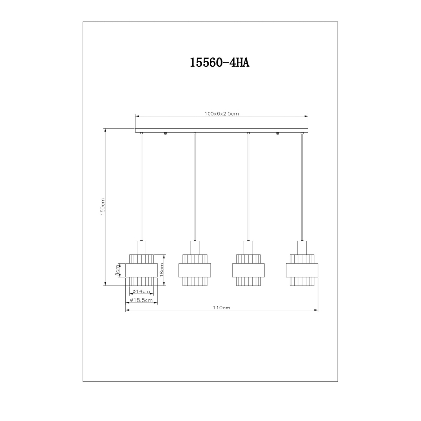 Globo - Lampadario a sospensione con filo 4xE27/60W/230V