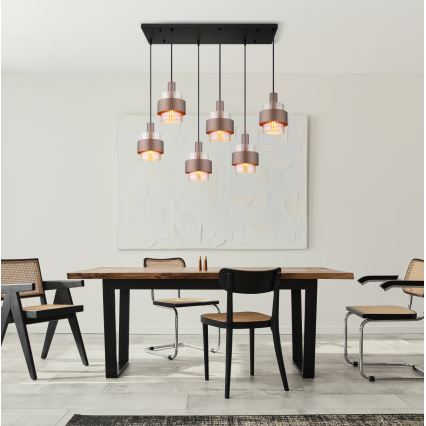 Globo - Lampadario sospeso con cavo 6xE27/60W/230V