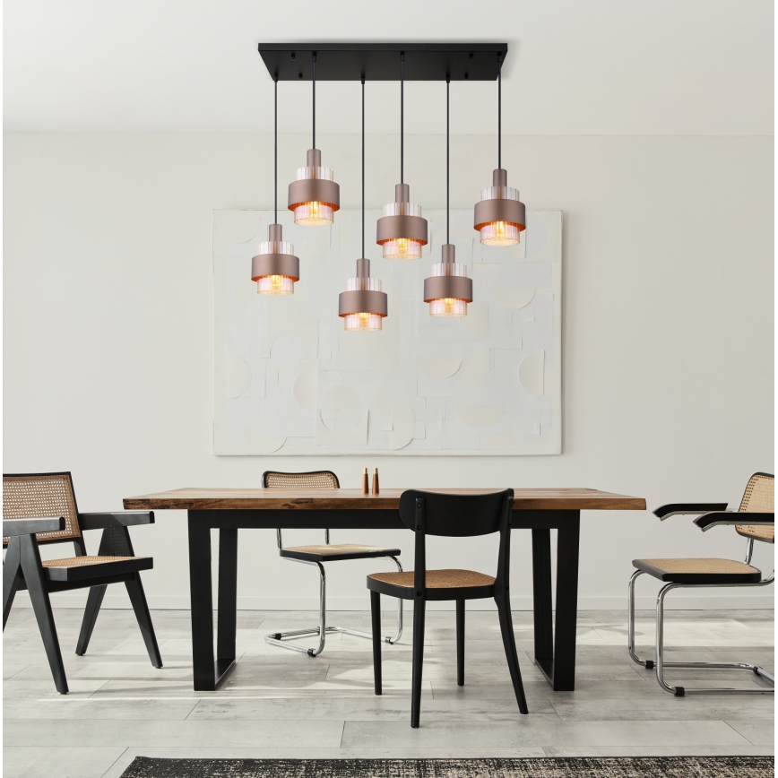 Globo - Lampadario sospeso con cavo 6xE27/60W/230V