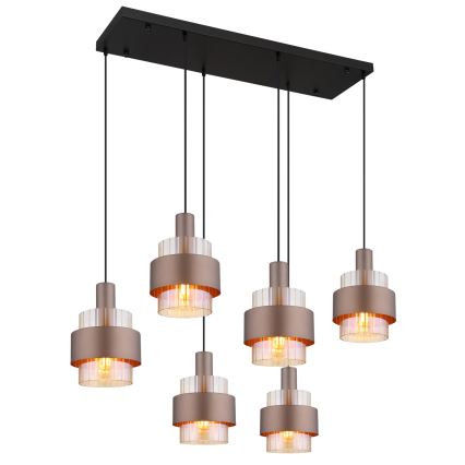 Globo - Lampadario sospeso con cavo 6xE27/60W/230V