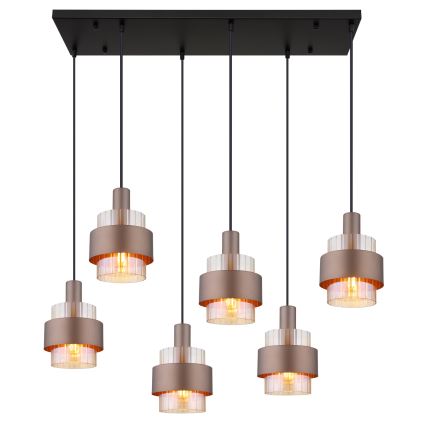 Globo - Lampadario sospeso con cavo 6xE27/60W/230V