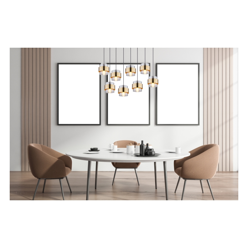 Globo - Lampadario a sospensione con filo 8xE27/60W/230V