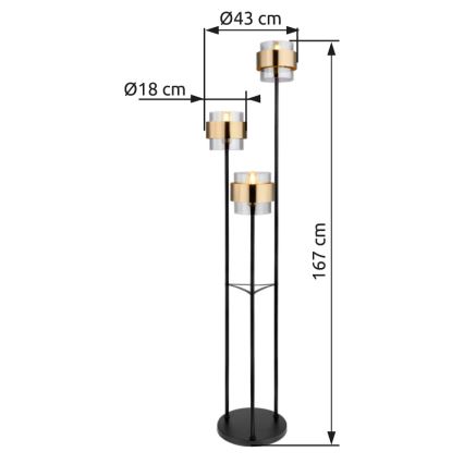 Globo - Lampada con piedistallo 3xE27/60W/230V