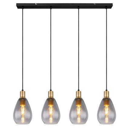Globo - Lampadario a sospensione con filo 4xE27/40W/230V ottone