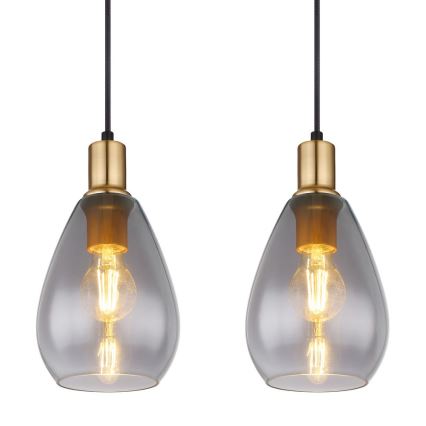 Globo - Lampadario a sospensione con filo 4xE27/40W/230V ottone