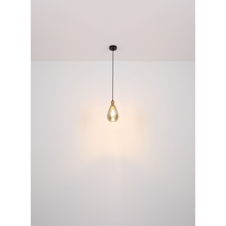 Globo - Lampadario a sospensione con filo 1xE27/40W/230V ottone