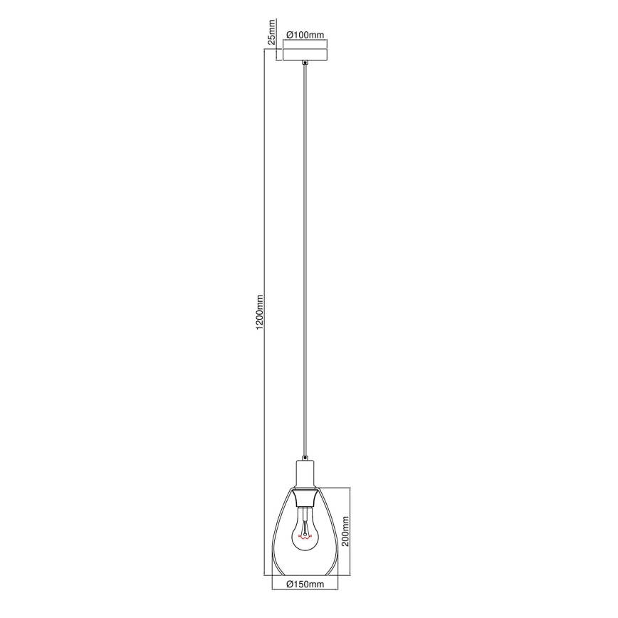 Globo - Lampadario a sospensione con filo 1xE27/40W/230V ottone