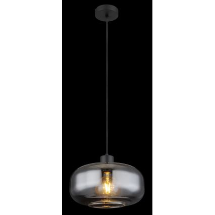 Globo - Lampadario a sospensione con filo 1xE27/40W/230V diametro 28 cm grigio