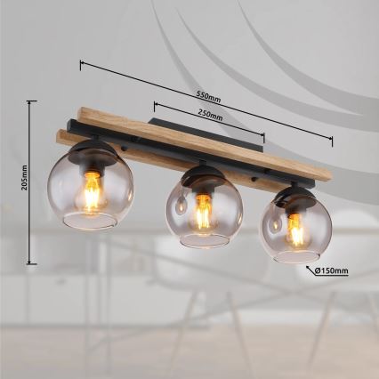 Globo - Lampadario a plafone 3xE27/25W/230V