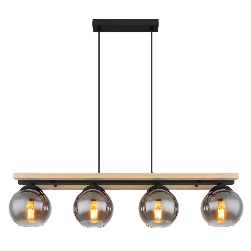 Globo - Lampadario a sospensione con filo 4xE27/25W/230V pino