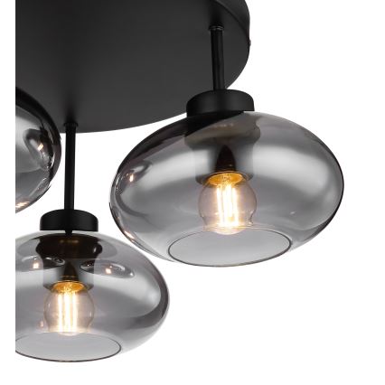 Globo - Lampadario da soffitto a montaggio superficiale 3xE27ILLU/40W/230V nero