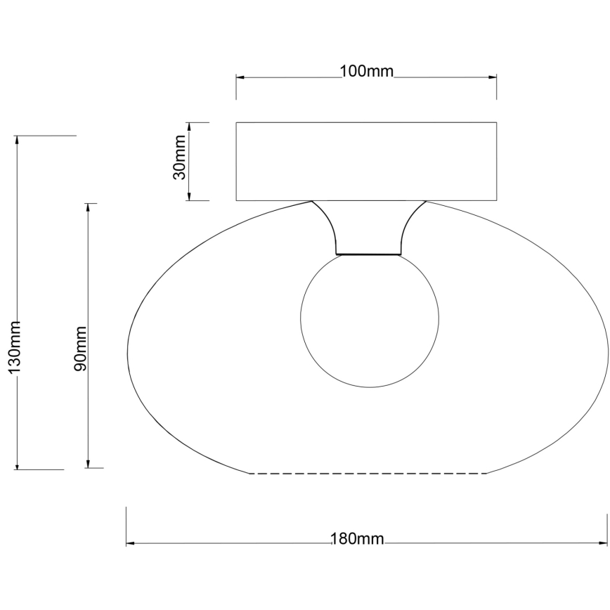 Globo - Plafoniera 1xE27ILLU/40W/230V nera