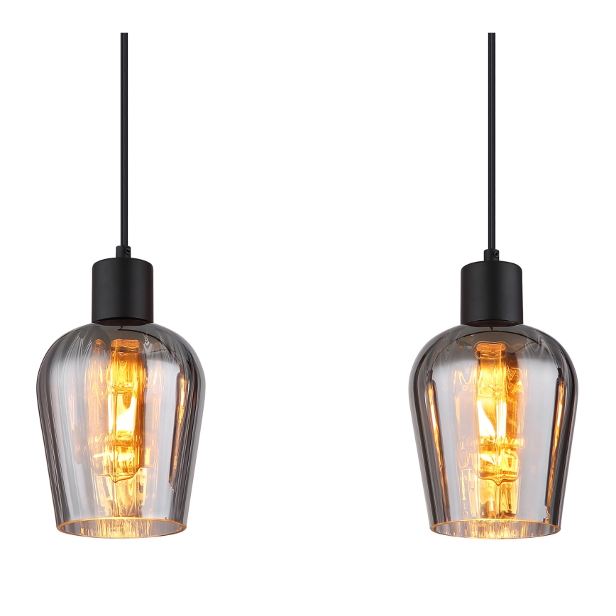 Globo - Lampadario a sospensione con filo 4xE27/40W/230V nero