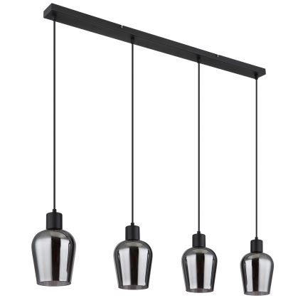 Globo - Lampadario a sospensione con filo 4xE27/40W/230V nero