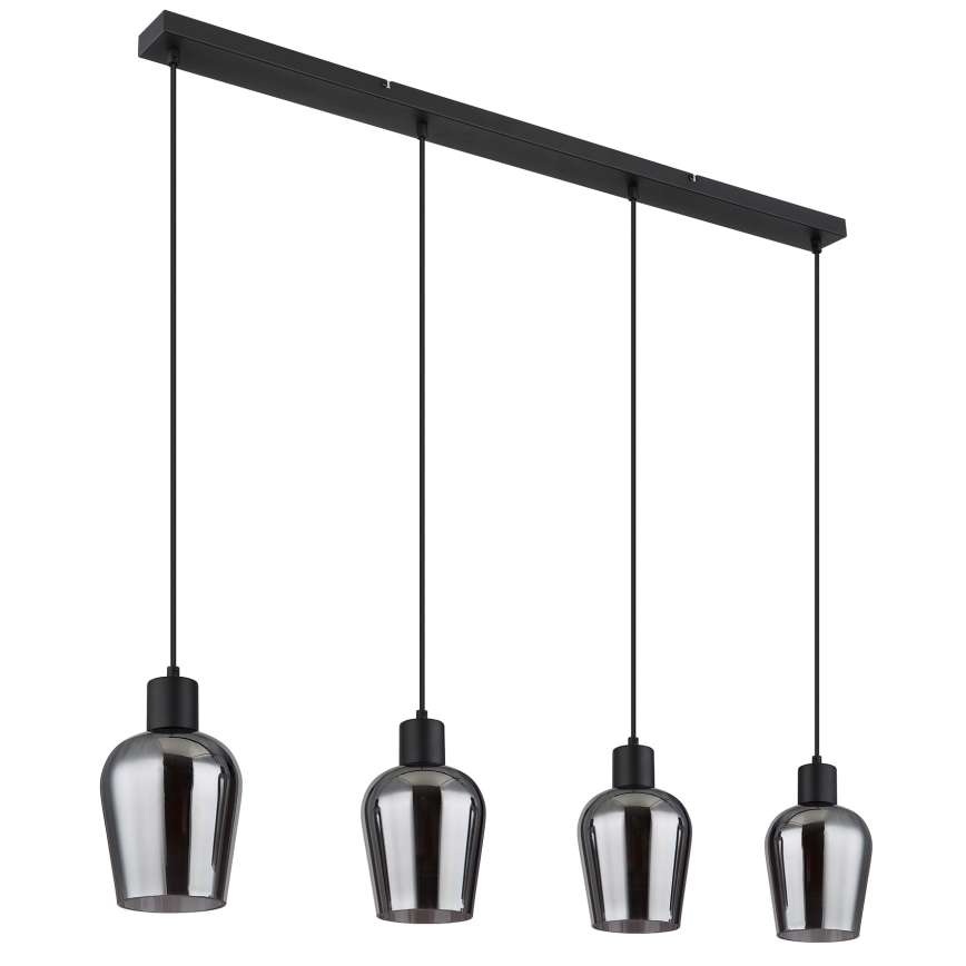 Globo - Lampadario a sospensione con filo 4xE27/40W/230V nero
