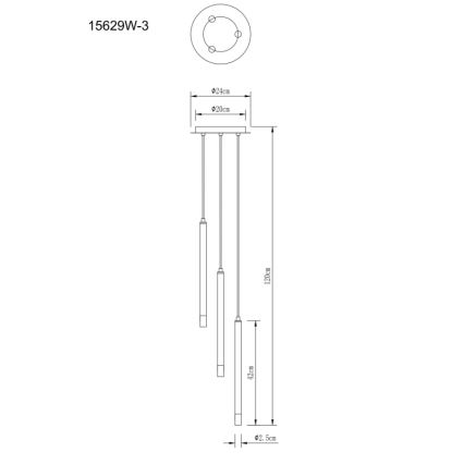 Globo - Lampadario a sospensione con filo 3xG9/4W/230V diametro 24 cm