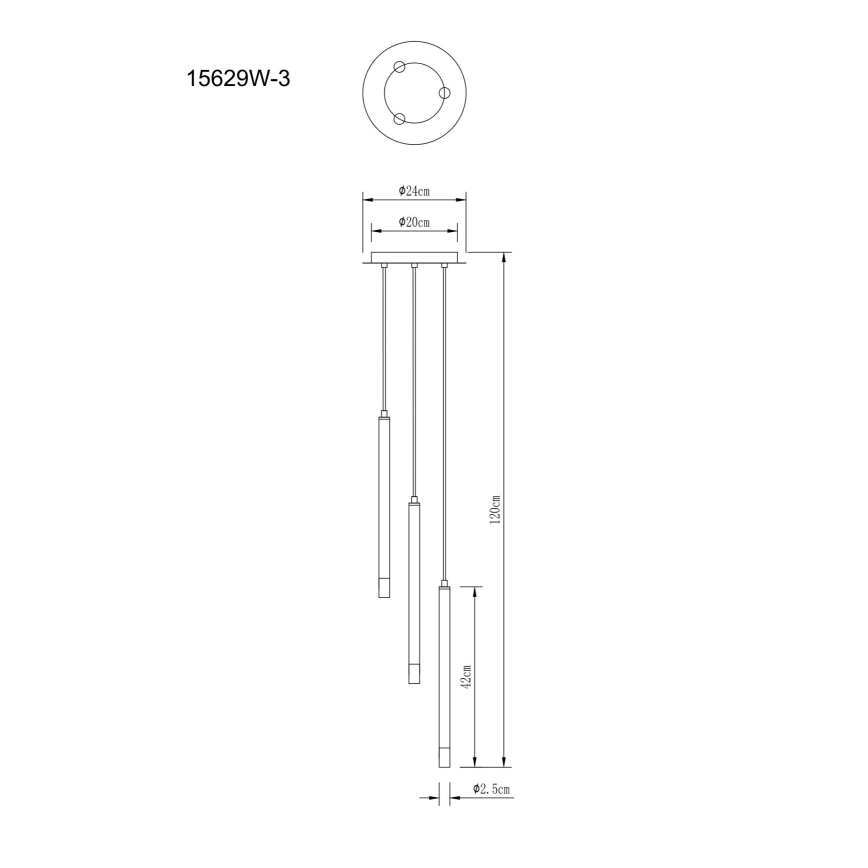 Globo - Lampadario a sospensione con filo 3xG9/4W/230V diametro 24 cm