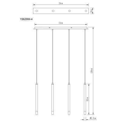 Globo - Lampadario a sospensione con filo 4xG9/4W/230V