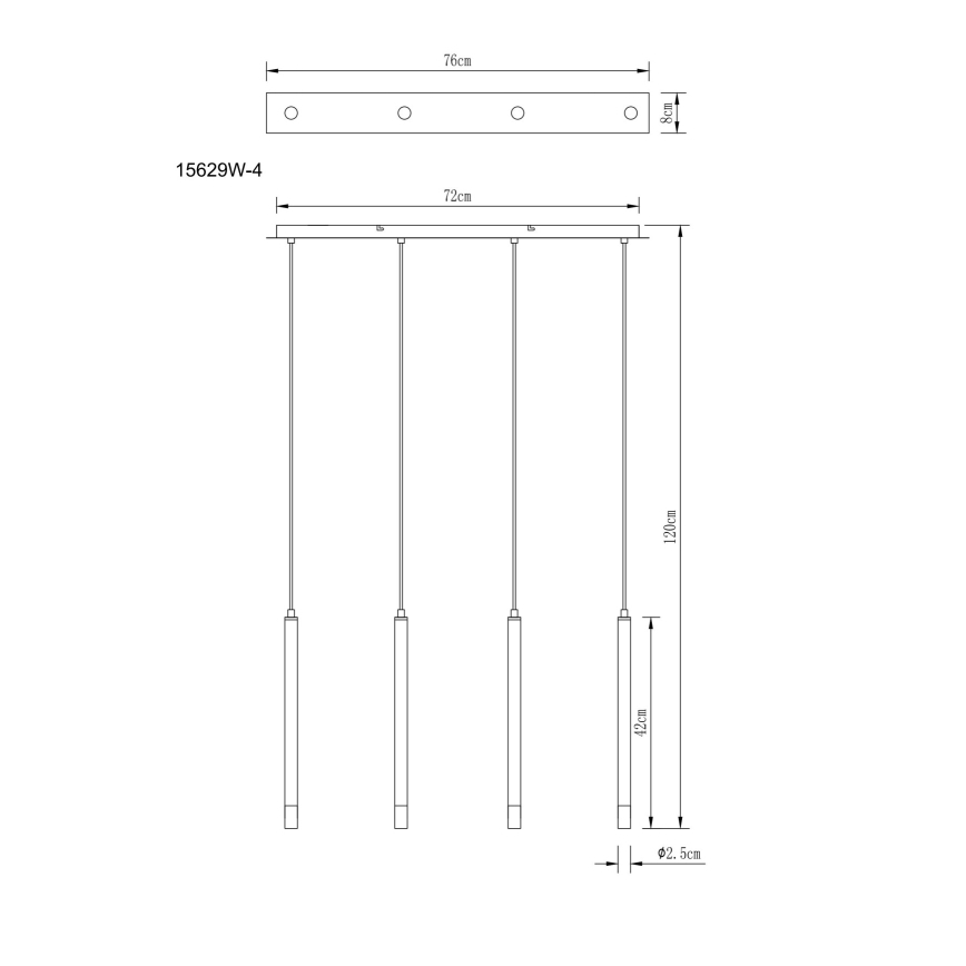 Globo - Lampadario a sospensione con filo 4xG9/4W/230V