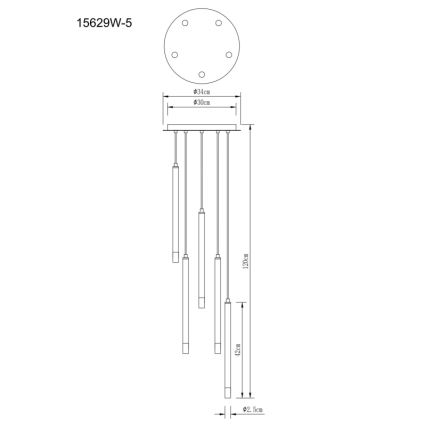 Globo - Lampadario a sospensione con filo 5xG9/4W/230V diametro 34 cm