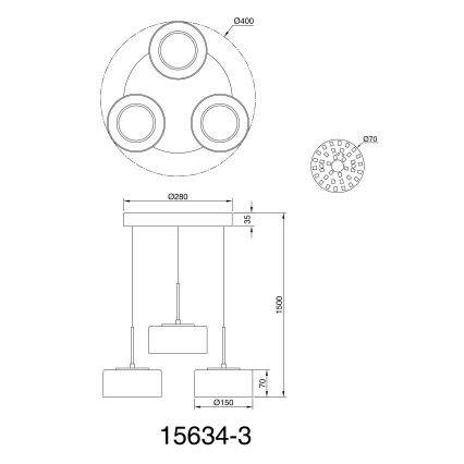 Globo - Lampadario LED a sospensione con filo 3xLED/8W/230V