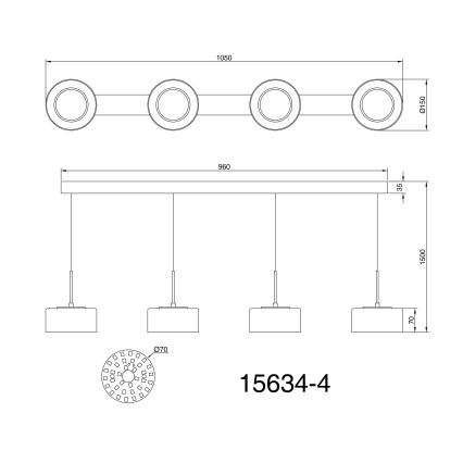 Globo - Lampadario LED a sospensione con filo 4xLED/8W/230V