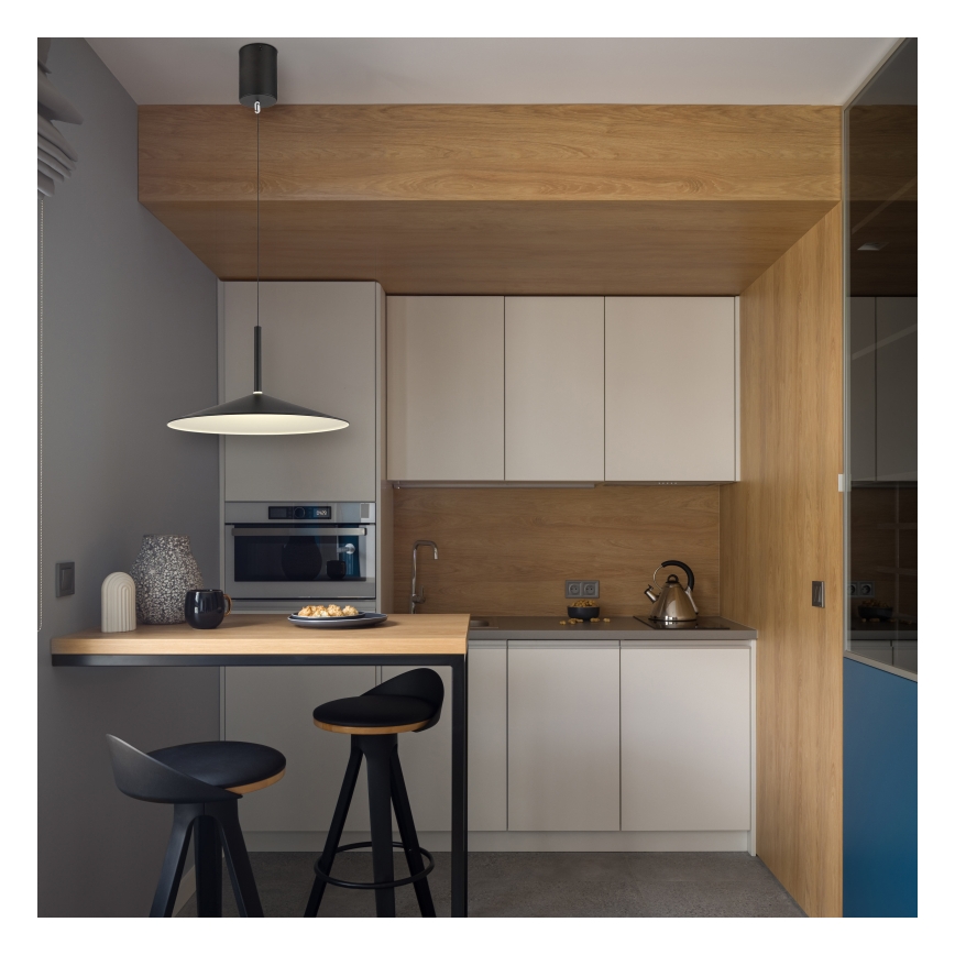 Globo - Lampadario a sospensione con cavo LED/18W/230V 4000K nero