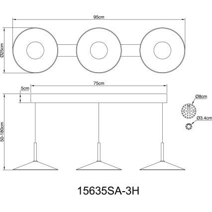 Globo - Lampadario LED a sospensione su cavo LED/24W/230V 4000K color crema
