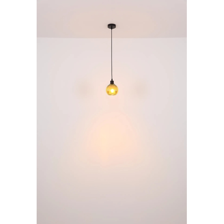 Globo - Lampadario a sospensione con filo 1xE27/25W/230V diametro 15 cm rame