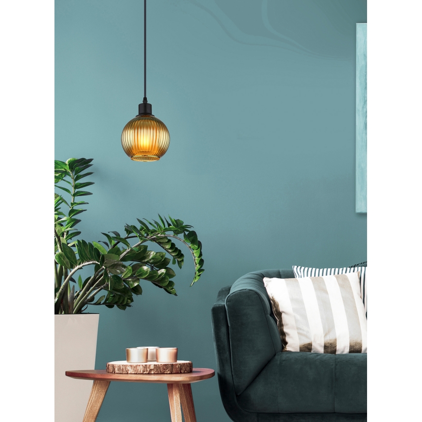 Globo - Lampadario a sospensione con filo 1xE27/25W/230V diametro 15 cm verde