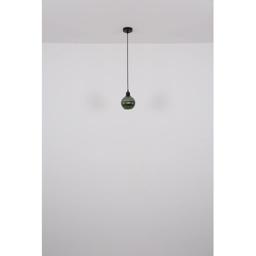 Globo - Lampadario a sospensione con filo 1xE27/25W/230V diametro 15 cm verde