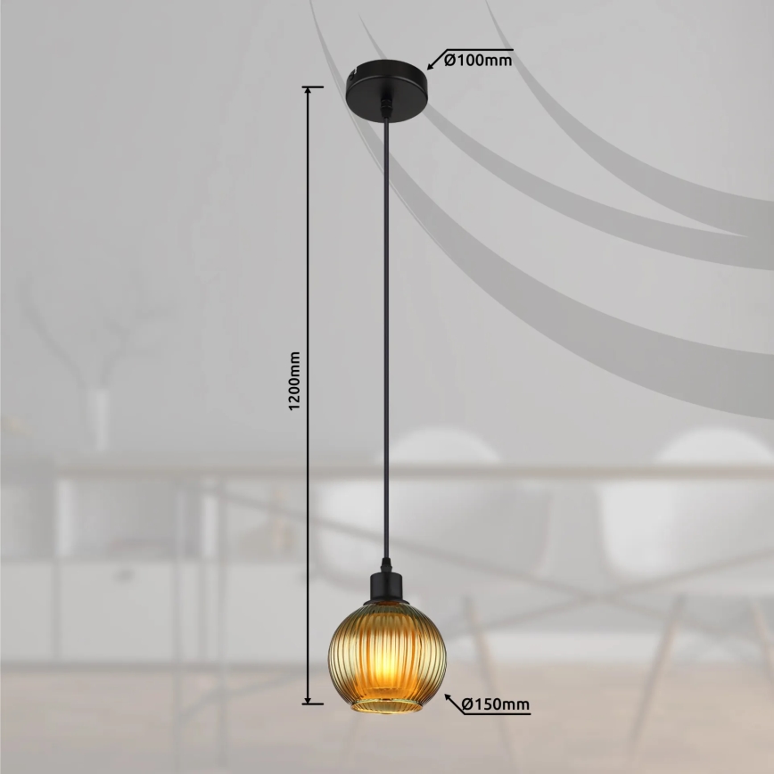 Globo - Lampadario a sospensione con filo 1xE27/25W/230V diametro 15 cm verde