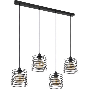 Globo 15640-4H - Lampadario a sospensione su cavo TILLY 4xE27/60W/230V nero