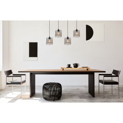 Globo 15640-4H - Lampadario a sospensione su cavo TILLY 4xE27/60W/230V nero